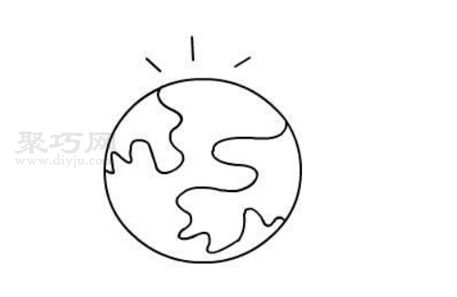 如何用最简单的方法画一个卡通地球，简单画一个卡通地球的步骤