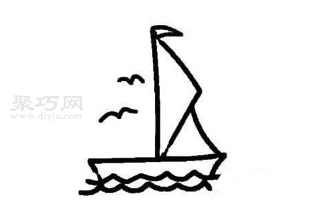 孩子们画帆船的教程，一起来学一下简笔画帆船的画法吧